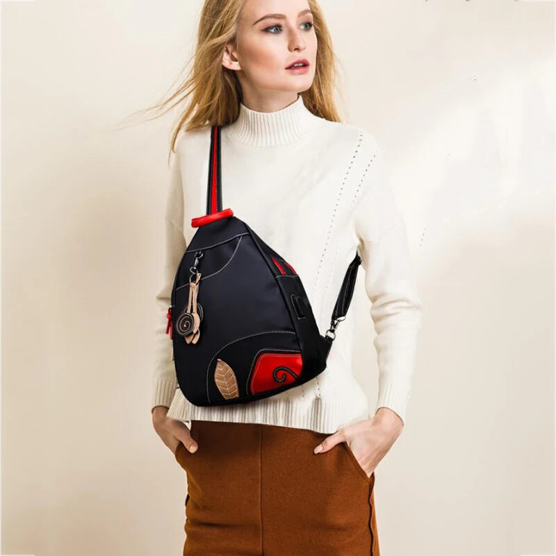 Rucsac de modă pentru femei, geantă de umăr impermeabilă din nailon