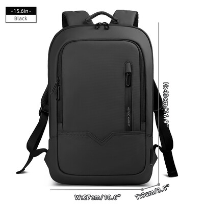 HcanKcan biznesa vīrieša mugursoma, ūdensizturīga 15,6 collu klēpjdatora ikdienas soma Daudzfunkcionāla modes ceļojumu pakete Slim pusaudžu soma skolas USB