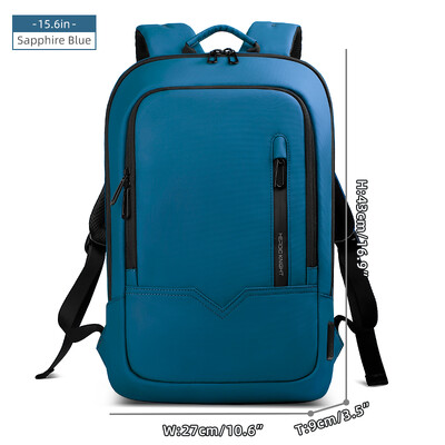 HcanKcan biznesa vīrieša mugursoma, ūdensizturīga 15,6 collu klēpjdatora ikdienas soma Daudzfunkcionāla modes ceļojumu pakete Slim pusaudžu soma skolas USB