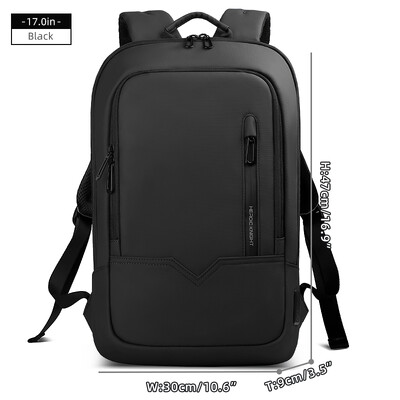 HcanKcan biznesa vīrieša mugursoma, ūdensizturīga 15,6 collu klēpjdatora ikdienas soma Daudzfunkcionāla modes ceļojumu pakete Slim pusaudžu soma skolas USB