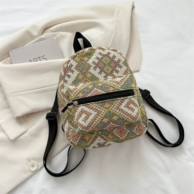 Rucsac pentru femei Mici Adolescente Moda Timp liber Fermoar Geanta de umar Rucsac de mare capacitate Femei Mini Rucsac de scoala