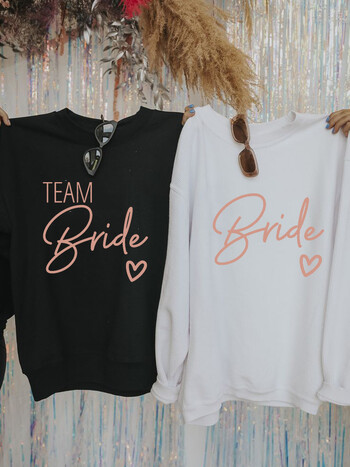 Bride & Team Bride Bridesmaid суитшърт Bridesmaid Proposal Maid of Honor Годежен пуловер Пуловер за булката Подаръци за шаферка