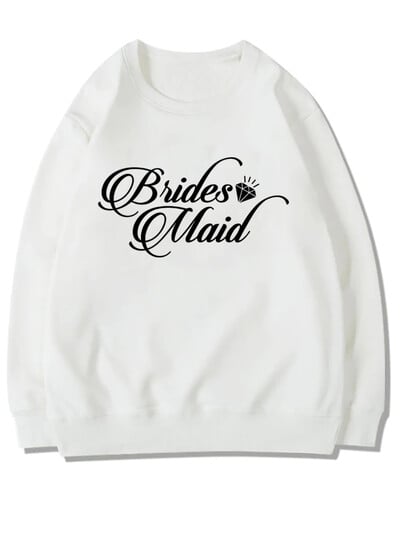 Menyasszony és csapat Menyasszony Koszorúslány pulóver Koszorúslány-ajánlat Díszleány-eljegyzési pulóver Menyasszonyi pulóver Koszorúslány ajándékok