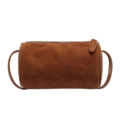 Genți de umăr Boston solide de modă, piele de căprioară artificială, simple, de înaltă calitate, compacte, versatile, genți crossbody pentru femei 2024, ocazional, la reducere