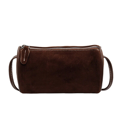 Genți de umăr Boston solide de modă, piele de căprioară artificială, simple, de înaltă calitate, compacte, versatile, genți crossbody pentru femei 2024, ocazional, la reducere