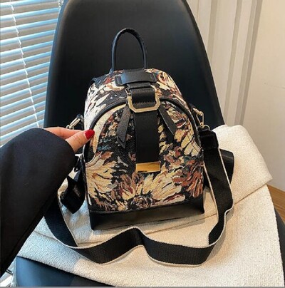 Rucsac din denim cu imprimare la modă nouă, genți de umăr de călătorie de capacitate mare, ocazional, multifuncțional, geantă crossbody