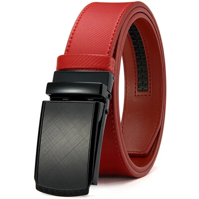 Nouă centură pentru bărbați, automată, din piele naturală, de lux, pentru bărbați, pentru bărbați, cu cataramă automată din metal, curea de designer de înaltă calitate, neagră