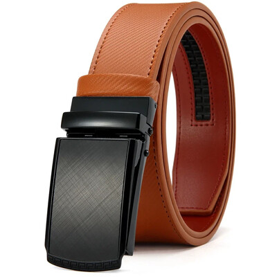 Nouă centură pentru bărbați, automată, din piele naturală, de lux, pentru bărbați, pentru bărbați, cu cataramă automată din metal, curea de designer de înaltă calitate, neagră