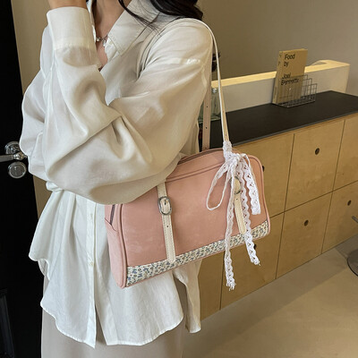 Genți de modă pentru femei 2024 Trend Boston geantă de umăr geantă americană de înaltă calitate, geantă de mână pentru doamne, geantă pentru axilă de mare capacitate.