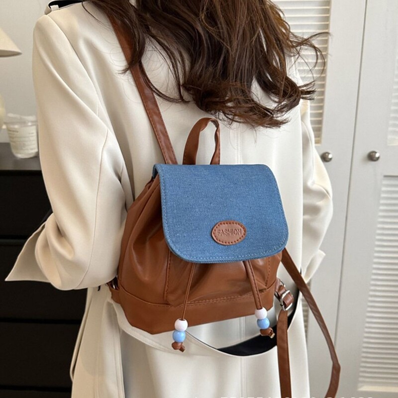 Rucsac de mână din piele PU, retro, cu fermoar moale, genți de școală pentru fete, drăguț, rucsac mic, geantă de umăr