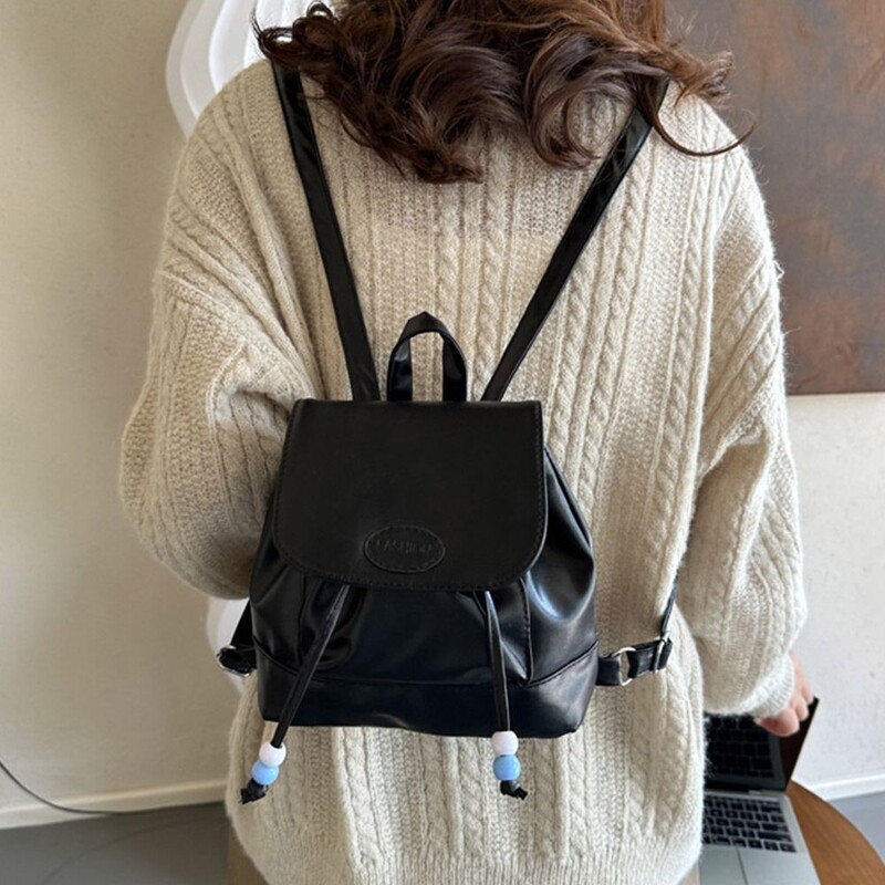 Rucsac de mână din piele PU, retro, cu fermoar moale, genți de școală pentru fete, drăguț, rucsac mic, geantă de umăr