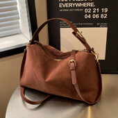 Geantă retro avansată pentru femei 2025, nouă geantă de umăr texturată mată, cu geantă tote de mare capacitate pentru navetă