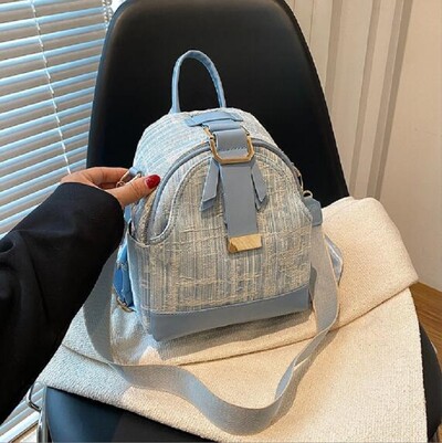 Rucsac de blugi cu imprimare la modă pentru femei Genți de umăr de călătorie de mare capacitate, tote multifuncționale, geantă crossbody