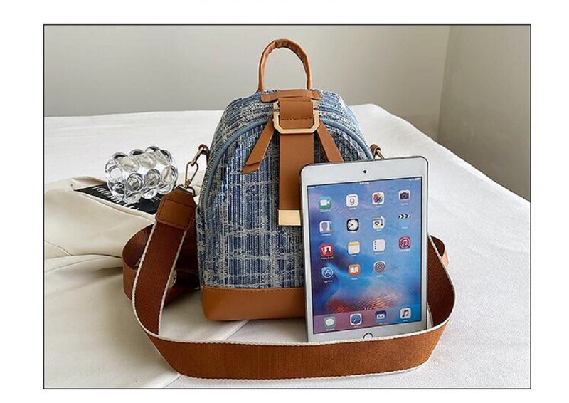 Rucsac de blugi cu imprimare la modă pentru femei Genți de umăr de călătorie de mare capacitate, tote multifuncționale, geantă crossbody