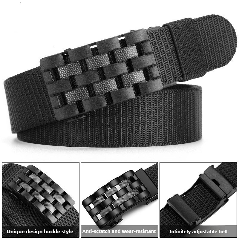 2025. Novi muški visokokvalitetni prozračni najlonski ležerni remen s automatskom kopčom za lov na otvorenom, višenamjenski taktički platneni remen