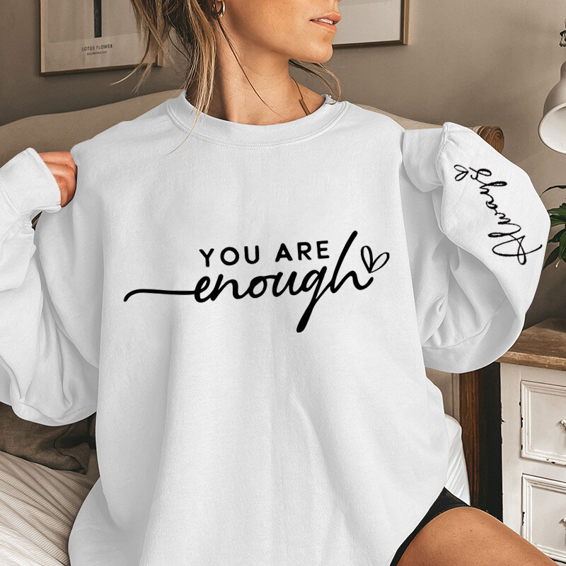 Funny You Are Enough Always Letter Print Pulovere pentru femei Decolteu cu mâneci lungi Pulovere casual pentru femei Plus Size
