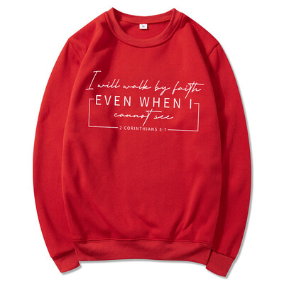 Hanorac I Will Walk By Faith Cămașă vintage cu verset biblic Cămașă religioasă estetică Pulover inspirat Tricou Cadouri de Paște