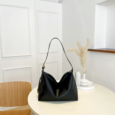 Geantă de mână Boston din piele PU cu design de pernă vintage pentru femei, ocazional, genți de umăr de mare capacitate, genți pentru cumpărători de modă