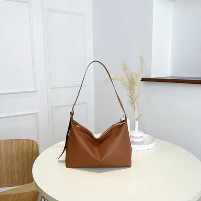 Geantă de mână Boston din piele PU cu design de pernă vintage pentru femei, ocazional, genți de umăr de mare capacitate, genți pentru cumpărători de modă