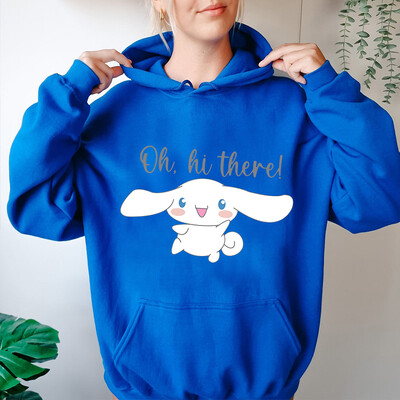 Hanorac de damă drăguț cu imprimeu Cinnamoroll, hanorac sport casual, top cu personalitate, îmbrăcăminte largi pentru femei