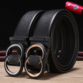 Vīriešu jostas Modes sakausējuma automātiska sprādzes josta biznesa ikdienas dabīgās ādas vīriešu jostas Luksusa augstas kvalitātes jostasvieta 3,5 cm