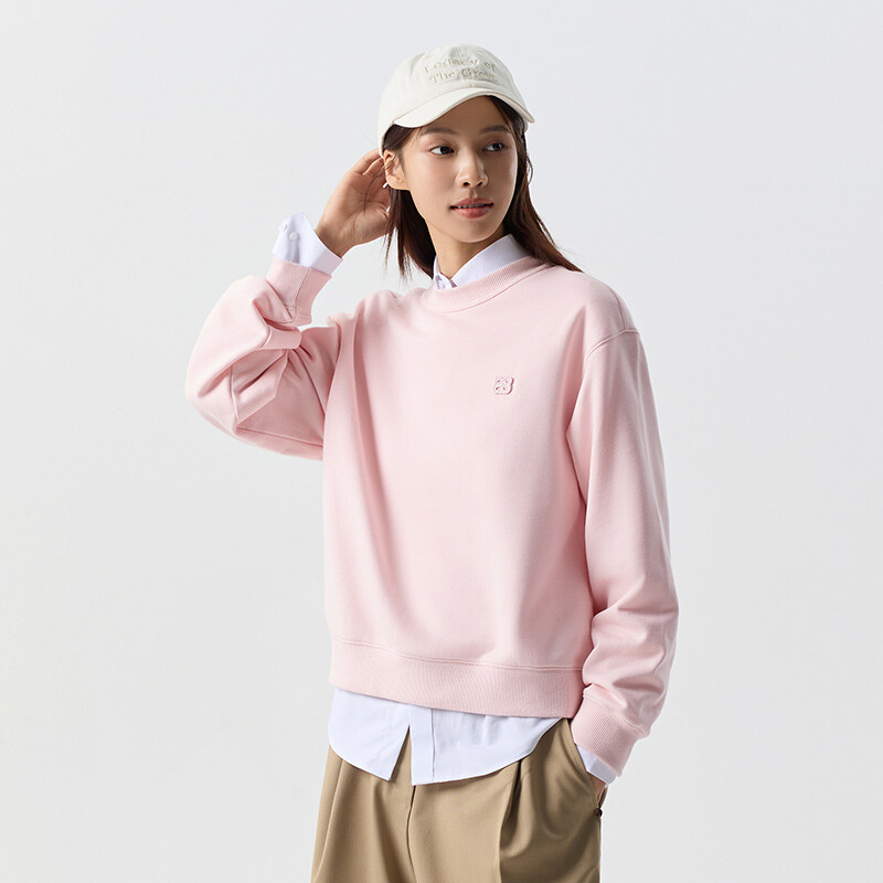 Semir Hoodie Sieviešu Vienkāršs, vienkāršs, brīvs izšūts 2025. gada jauns pavasara sieviešu apģērbs ar nolaižamiem pleciem