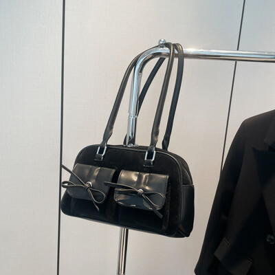 Mākslīgās zamšādas PU ādas plecu soma Mode Jauka bantīte padušu soma Sieviešu soma soma Sievietēm Darbs Iepirkšanās Ceļojumi