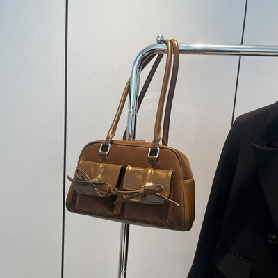 Mākslīgās zamšādas PU ādas plecu soma Mode Jauka bantīte padušu soma Sieviešu soma soma Sievietēm Darbs Iepirkšanās Ceļojumi