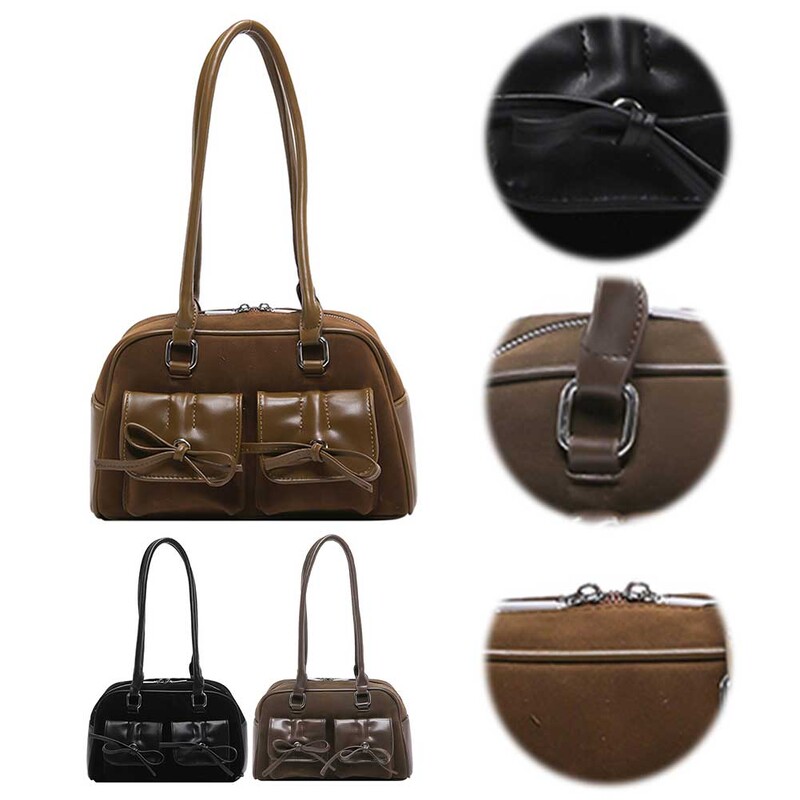 Mākslīgās zamšādas PU ādas plecu soma Mode Jauka bantīte padušu soma Sieviešu soma soma Sievietēm Darbs Iepirkšanās Ceļojumi