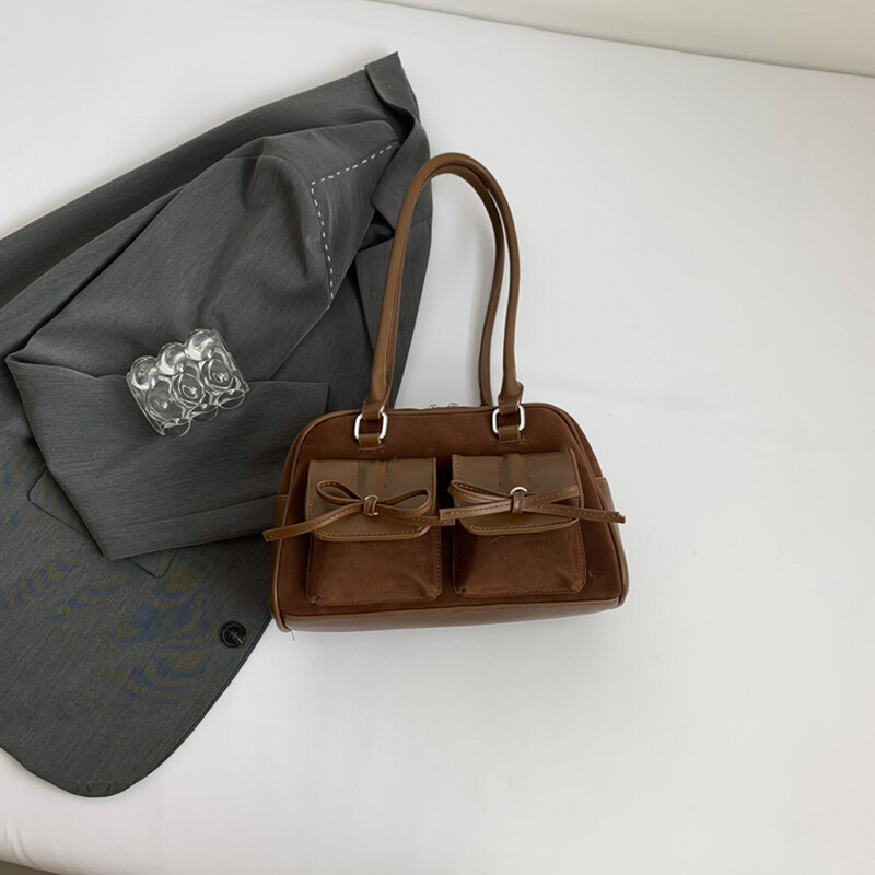 Mākslīgās zamšādas PU ādas plecu soma Mode Jauka bantīte padušu soma Sieviešu soma soma Sievietēm Darbs Iepirkšanās Ceļojumi