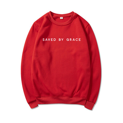 Hanorac Saved By Grace Hanorac crewneck Hanorac Faith Hanorac Christian Apparel Pulovere unisex Streetwear Femei Hanorac