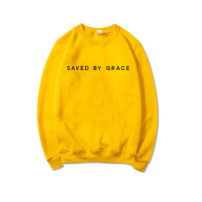 Hanorac Saved By Grace Hanorac crewneck Hanorac Faith Hanorac Christian Apparel Pulovere unisex Streetwear Femei Hanorac