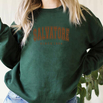 Salvatore Since1864 Hanorac Mystic Falls Hanorac Vampire Diaries Jumper Vintage TVD Damon Stefan Hanorac crewneck Fanii Top