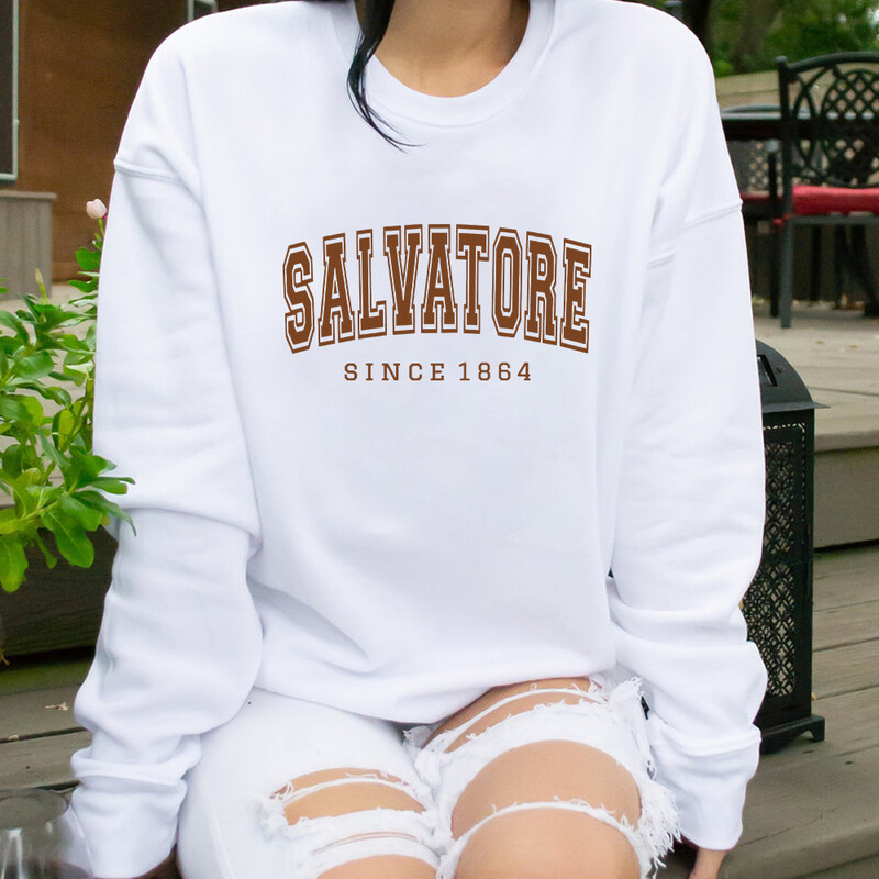 Salvatore Since1864 Hanorac Mystic Falls Hanorac Vampire Diaries Jumper Vintage TVD Damon Stefan Hanorac crewneck Fanii Top