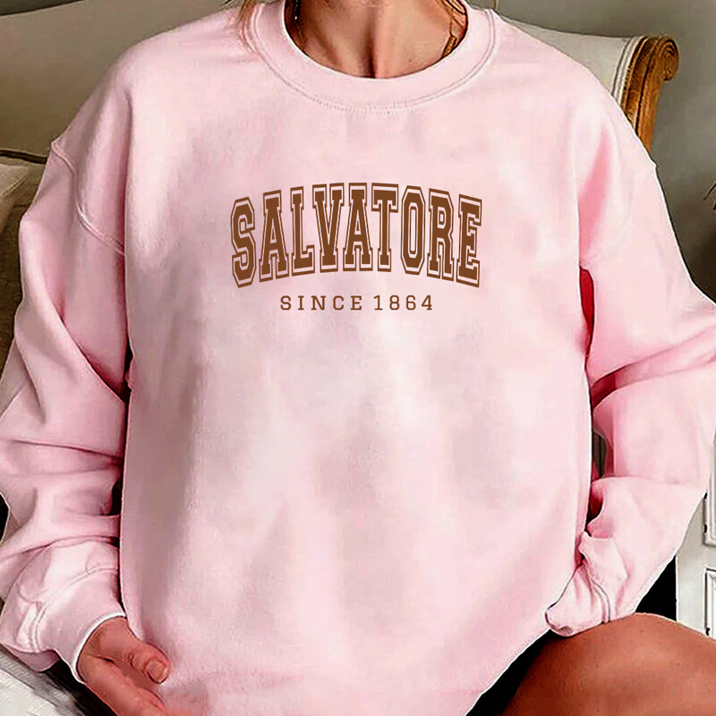 Salvatore Since1864 Hanorac Mystic Falls Hanorac Vampire Diaries Jumper Vintage TVD Damon Stefan Hanorac crewneck Fanii Top