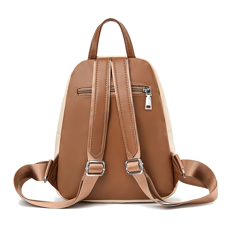 Rucsac șic din nailon pentru femei - Design elegant în două tonuri, cu căptușeală din poliester, închidere cu fermoar - Rucsac de zi versatil și elegant