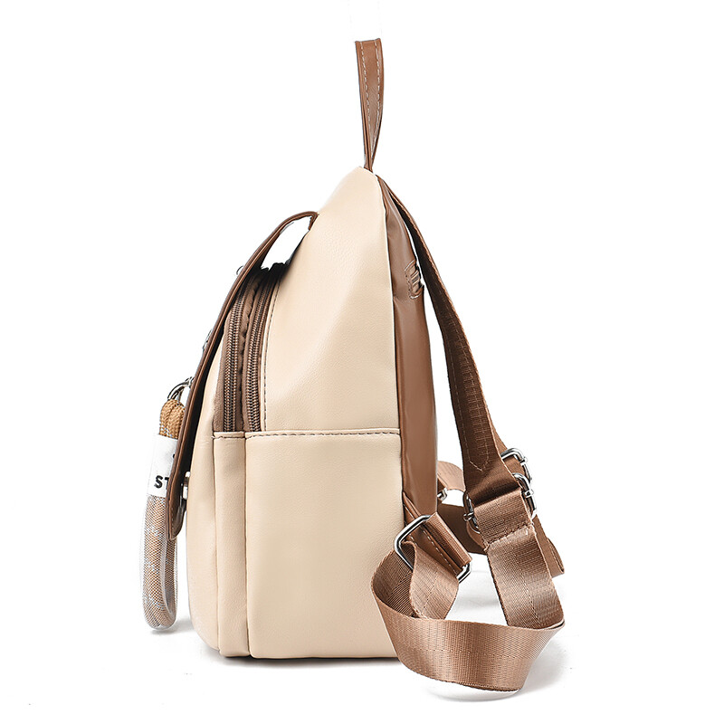 Rucsac șic din nailon pentru femei - Design elegant în două tonuri, cu căptușeală din poliester, închidere cu fermoar - Rucsac de zi versatil și elegant