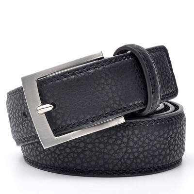 Accesorii Moda Tendințe Curea de blugi Bărbați Rochie albastră din piele de vacă Cu centură Accesorii pentru bărbați Bandă de pantaloni Cureaua metalică argintie