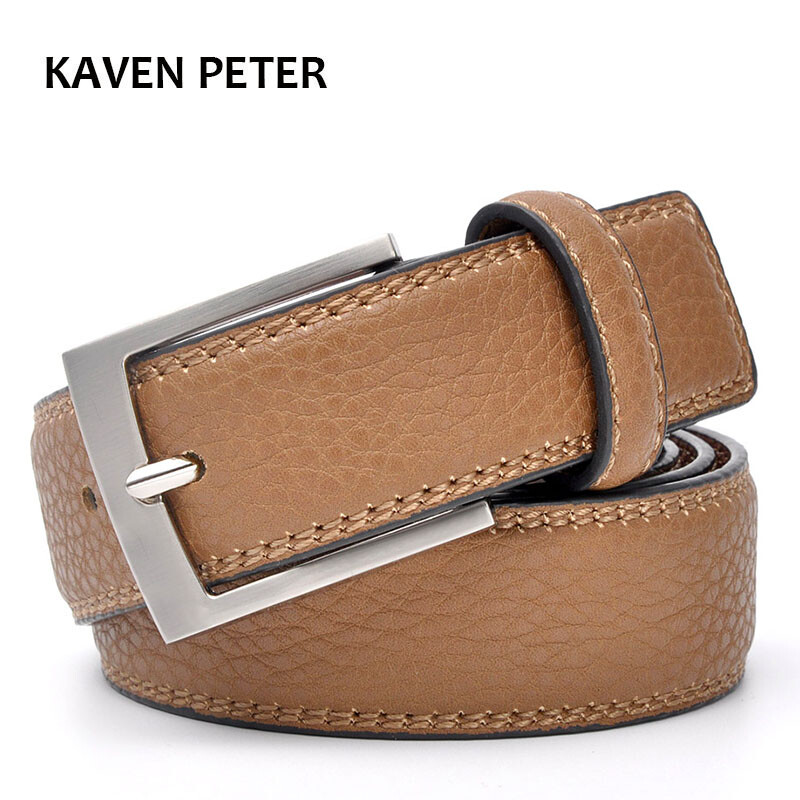 Accesorii Moda Tendințe Curea de blugi Bărbați Rochie albastră din piele de vacă Cu centură Accesorii pentru bărbați Bandă de pantaloni Cureaua metalică argintie