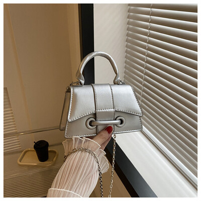 Genți de mână vintage, argintiu, chic, de tip crossbody, genți de umăr mici, de designer de lux