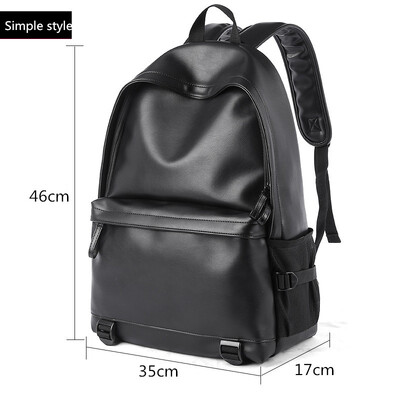 Мъжки кожени раници против кражба Bolsas Mochila Голяма ученическа чанта за момче Пътна чанта Ученическа раница Черна чанта