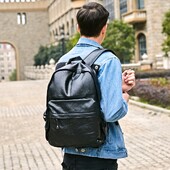 Geantă de rucsac de școală din piele stil Preppy de marcă celebră pentru colegiu, design simplu, bărbați, rucsacuri de zi, mochila masculină