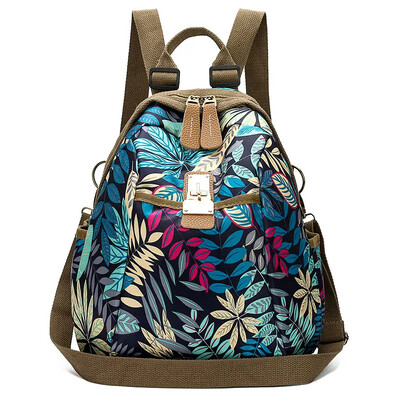 Rucsac de mare capacitate pentru femei, cu imprimeu multifuncțional, din pânză Oxford, pachet de umăr, geantă de călătorie pentru petrecerea timpului liber, ghiozdan din pânză pentru studenți