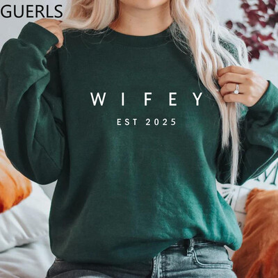 Hanorac personalizat Wifey Est 2025 Hanorac de logodnă