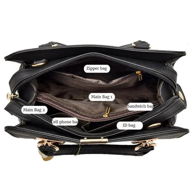 Jauna sieviešu plecu soma liela ietilpības rokassomiņa sievietēm Crossbody Bag PU pārnēsājama kausa soma Sieviešu kurjera somas, somas