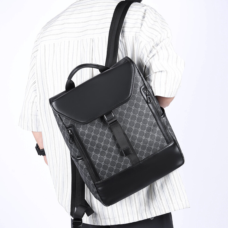 Luksusa vīriešu mugursoma Modes savārstījums kvalitātes portfelis mugursoma PU ādas klēpjdatoru mugursomas vīriešiem Pilsētas ceļojumu soma