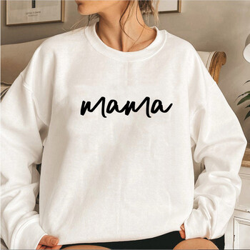 Суичър Mama Crewneck Пуловер Mama Pregnancy Reveal Top Pregnant Announce Hoodie Gift for Mom Дамски суичъри Пуловери