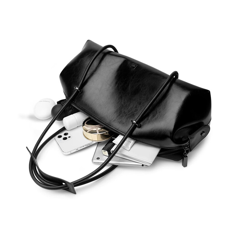 Geanta de mână vintage Boston pentru femei, din piele PU, pentru motocicletă, geantă de umăr, de capacitate mare, șic, la subrat, geantă neagră de înaltă calitate