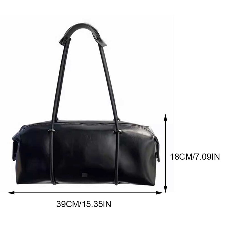 Geanta de mână vintage Boston pentru femei, din piele PU, pentru motocicletă, geantă de umăr, de capacitate mare, șic, la subrat, geantă neagră de înaltă calitate