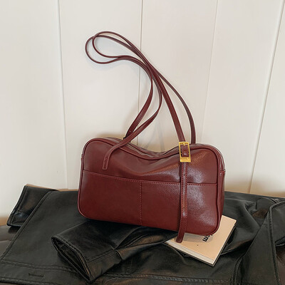 Geantă de umăr pentru femei Curea reglabilă Boston Tote Geantă din piele PU Multi-buzunare Geantă ghiozdan cu fermoar Geantă de călătorie de muncă